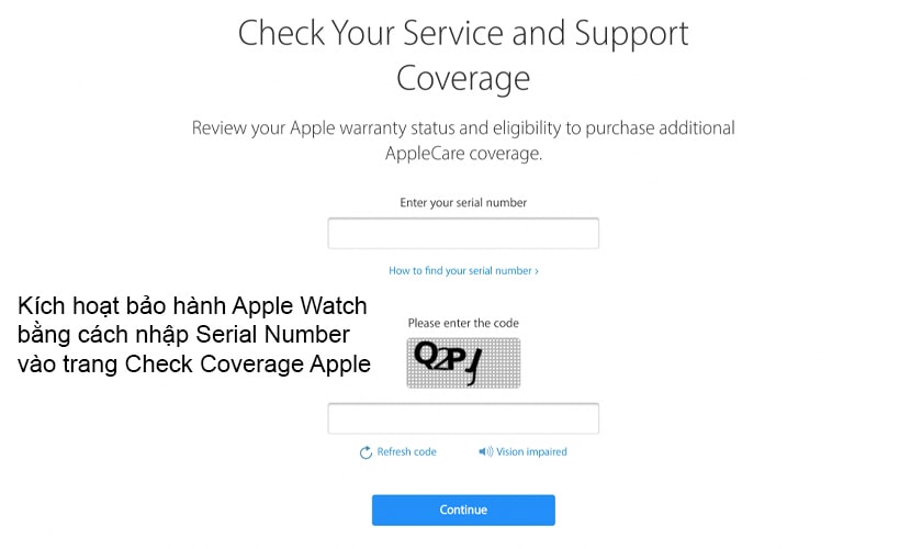Kích hoạt bảo hành Apple Watch