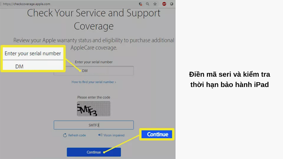 Cách check - kiểm tra bảo hành iPad