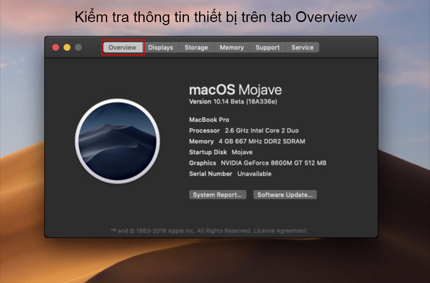 Kiểm tra thiết bị có hỗ trợ macOS Catalina hay không