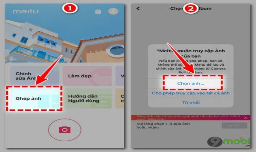Ghép ảnh trên iPhone Meitu