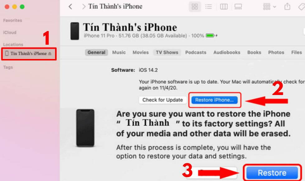 lấy lại ảnh đã xóa trên iphone