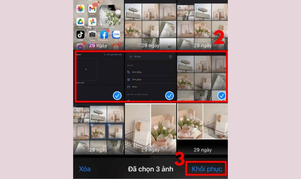 lấy lại ảnh đã xóa