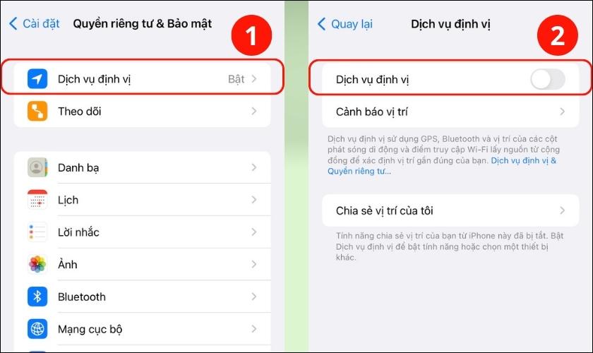 cách bật định vị trên iPhone