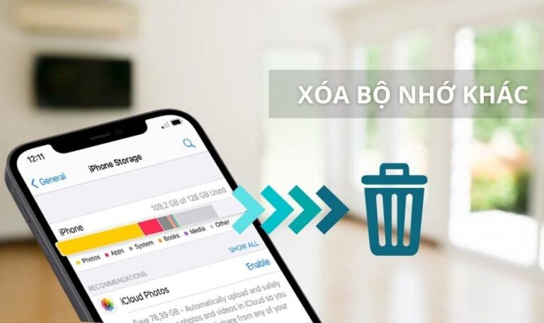 cách xóa bộ nhớ khác trên iphone