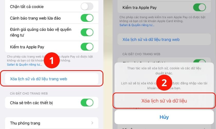 xóa dữ liệu ứng dụng trên iPhone