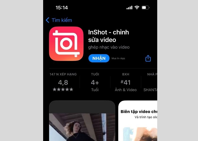 Ghép nhạc vào video bằng InShot