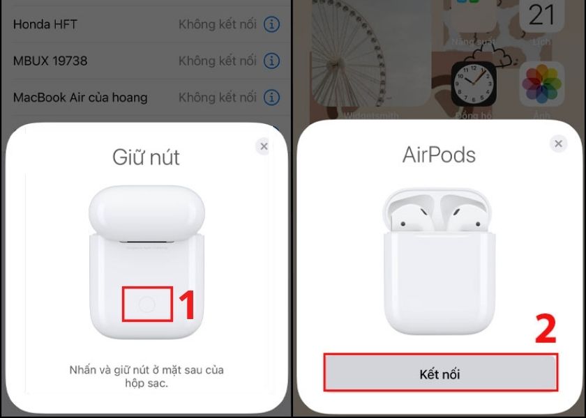 kết nối AirPods với iPhone khác