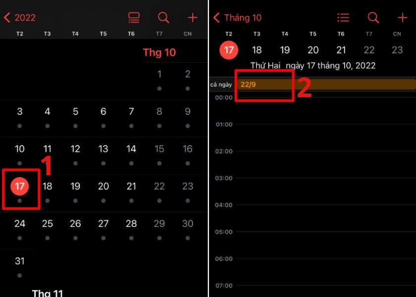 mở ứng dụng lịch để xem lịch âm trên iphone
