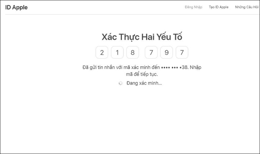 nhập xác thực hai yếu tố