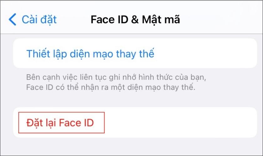 tại sao face id bị tắt? đặt lại face id cho máy