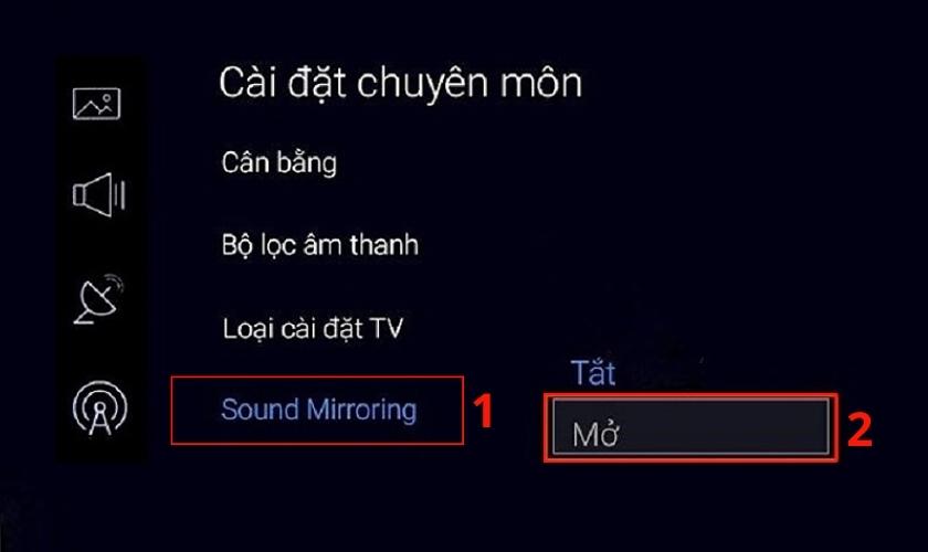 chọn sound mirroring