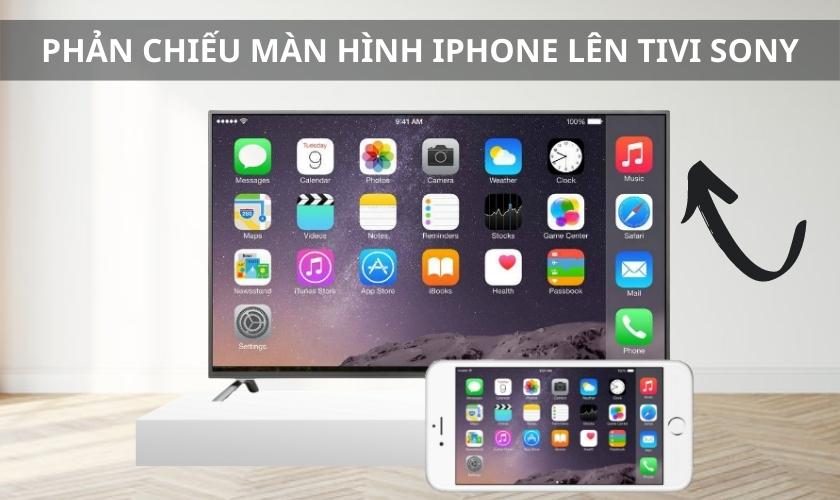 cách phản chiếu màn hình iPhone lên tivi Sony