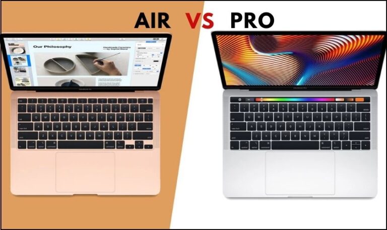 so sánh macbook air và pro, cách phân biệt