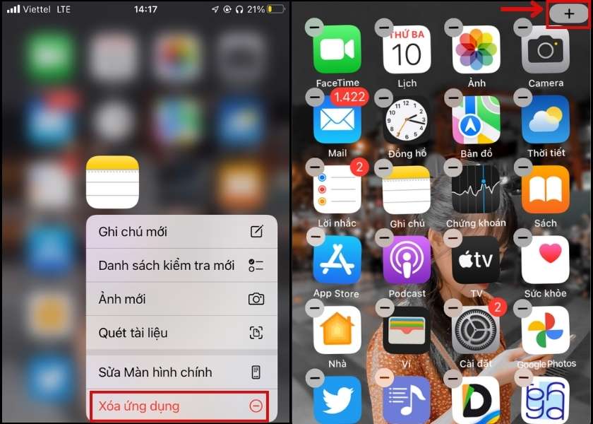 cài đặt ghi chú trên iphone