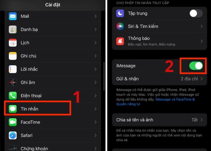 cách cài đặt, kích hoạt imessage trên iphone