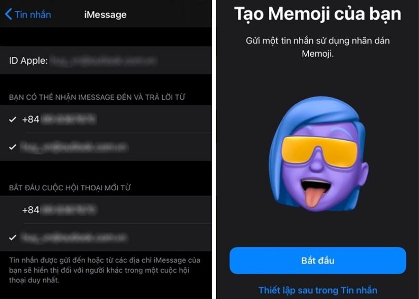 chỉnh sửa thông tin cá nhân và tạo memoji