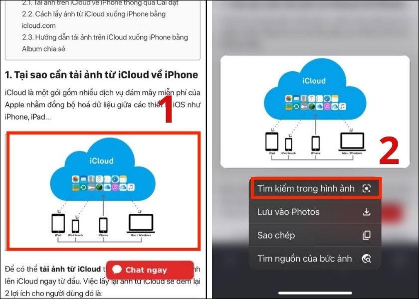 tìm kiếm bằng hình ảnh trên iphone, ipad nhờ google ống kính