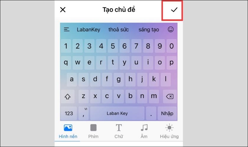 cách chèn hình nền vào bàn phím iphone