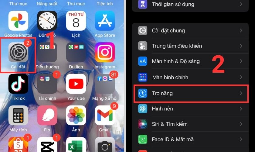 điều chỉnh kích cỡ chữ lớn hơn trên iphone