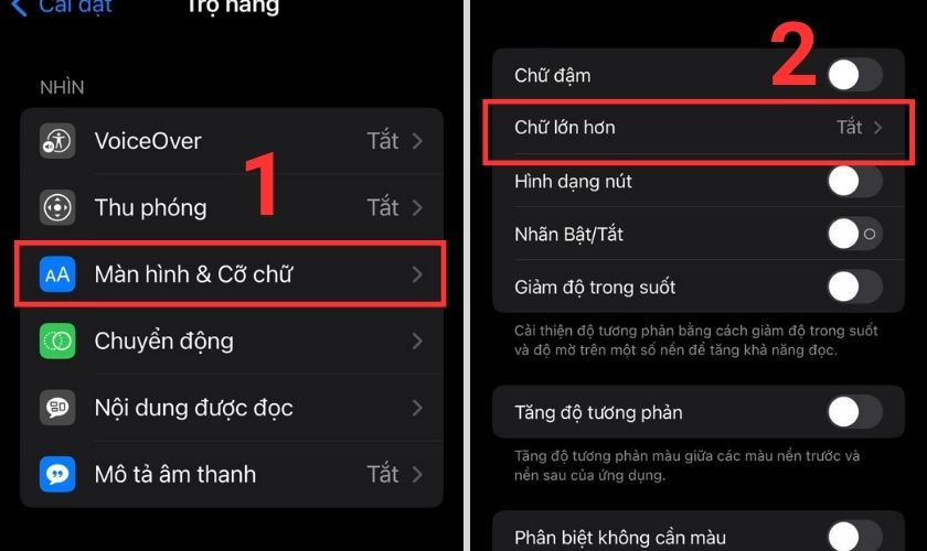 tăng cỡ chữ bàn phím iphone