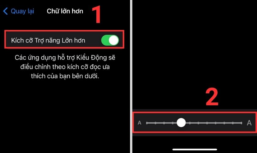 cài đặt cỡ chữ trên bàn phím iphone