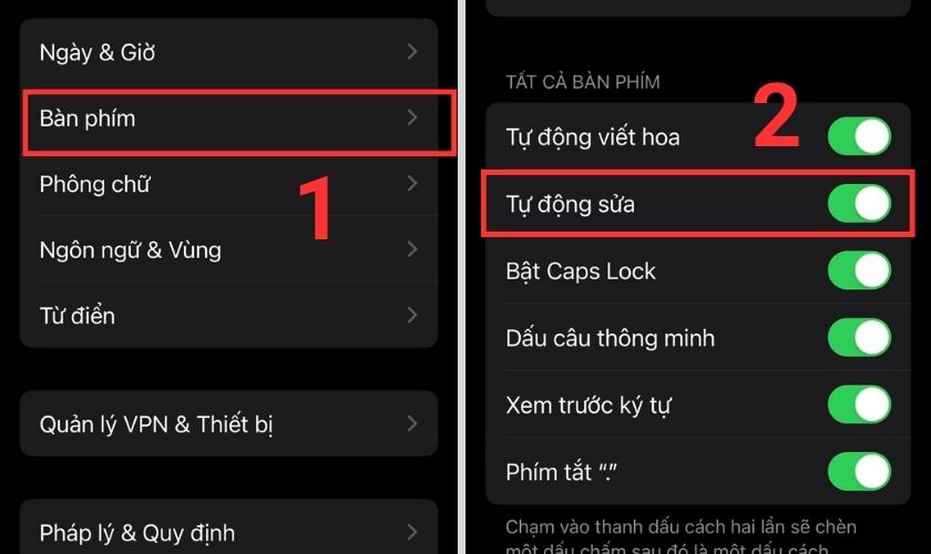 cách tắt tự động sửa trên iphone