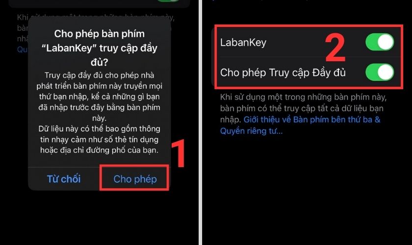 cấp quyền cho lanbankey truy cập vào bàn 