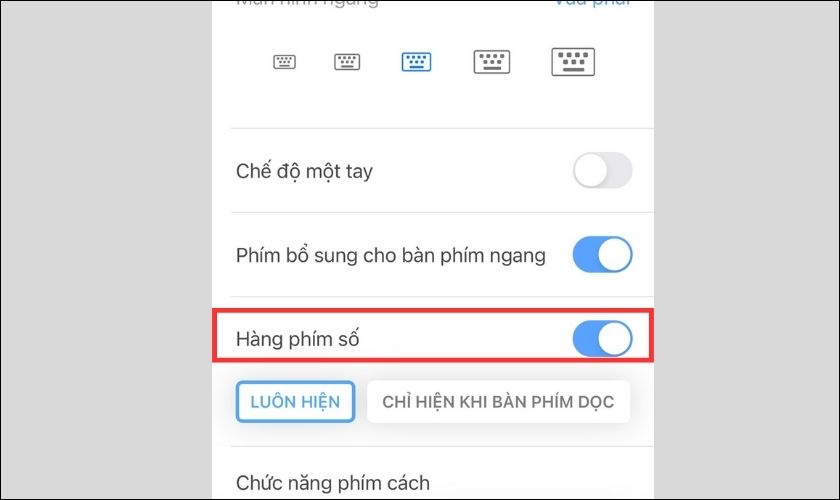 cài đặt bàn phím số trên iphone