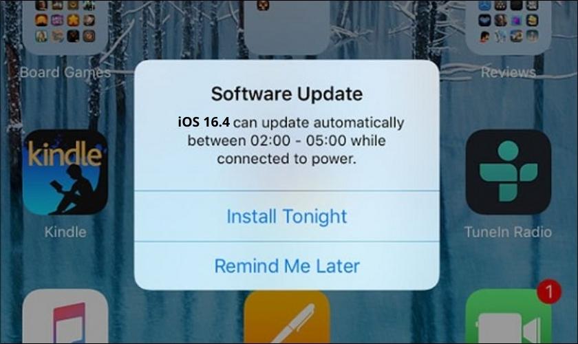 yêu cầu update ios từ iphone 