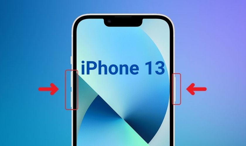 dùng phím cứng tắt nguồn iphone 13