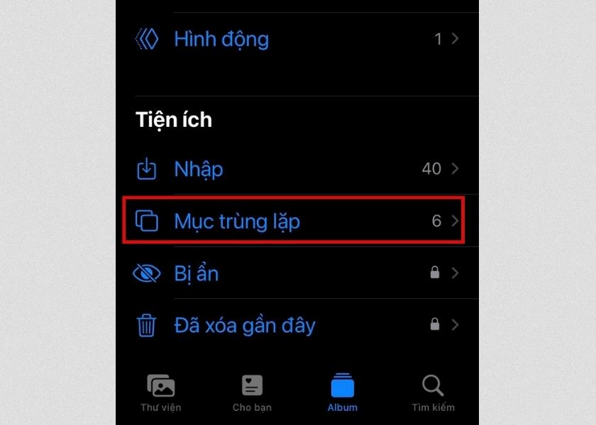 xóa ảnh trong bộ sưu tập