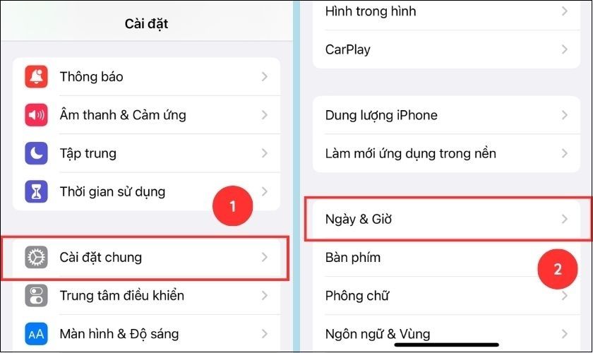 đặt date time trên iphone iOS 16