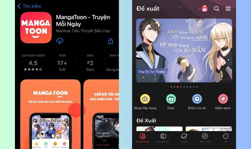 app đọc truyện tranh online miễn phí mangatoon