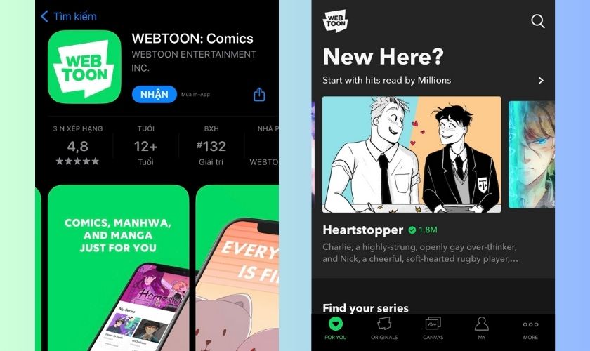 top các app đọc truyện tranh miễn phí webtoon