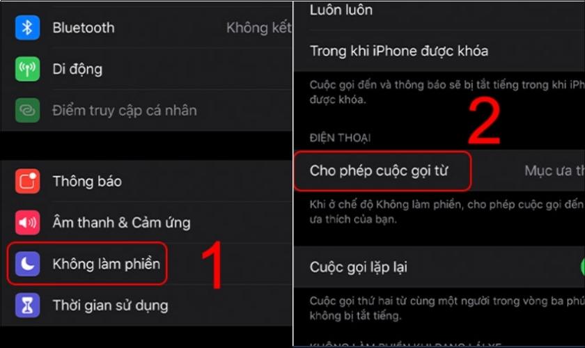 không làm phiền trên ios 14 