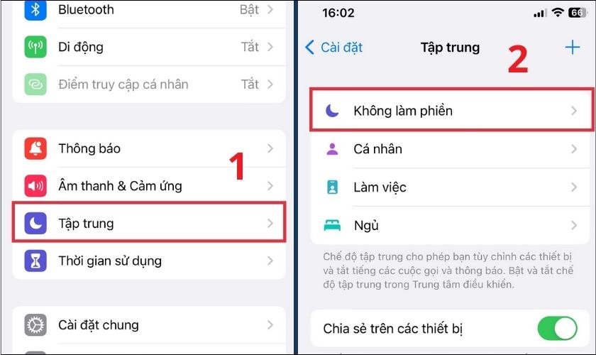 cách chặn số điện thoại lạ trên iphone bằng tính năng không làm phiền