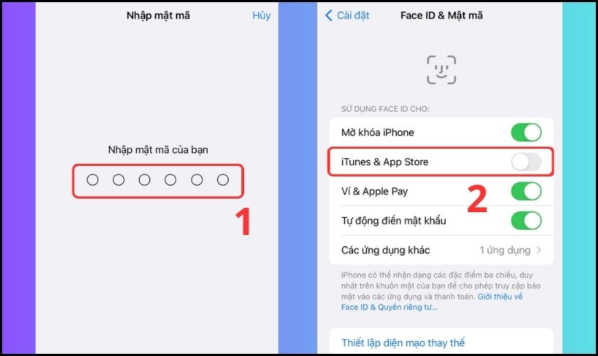 nhập mật khẩu để có thể download app