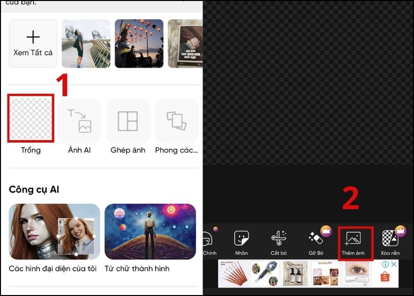 xóa người trong ảnh bằng app picsart 