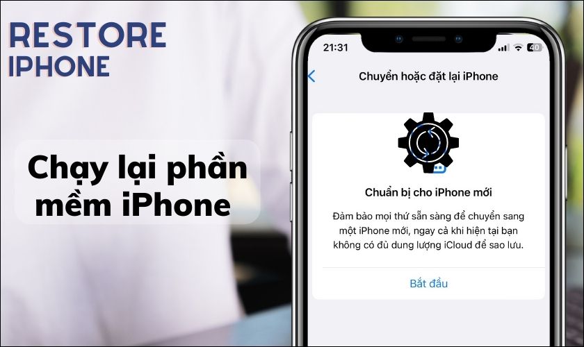 chạy lại phần mềm iphone