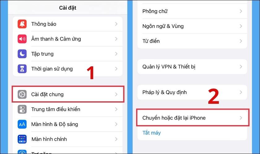 đặt lại phần mềm iphone