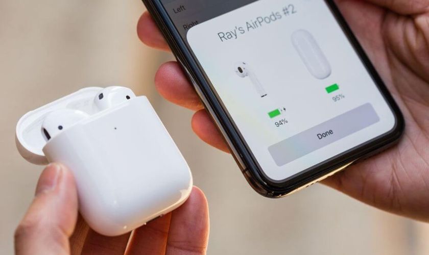 cách check phần trăm pin airpods hiển thị trên iphone