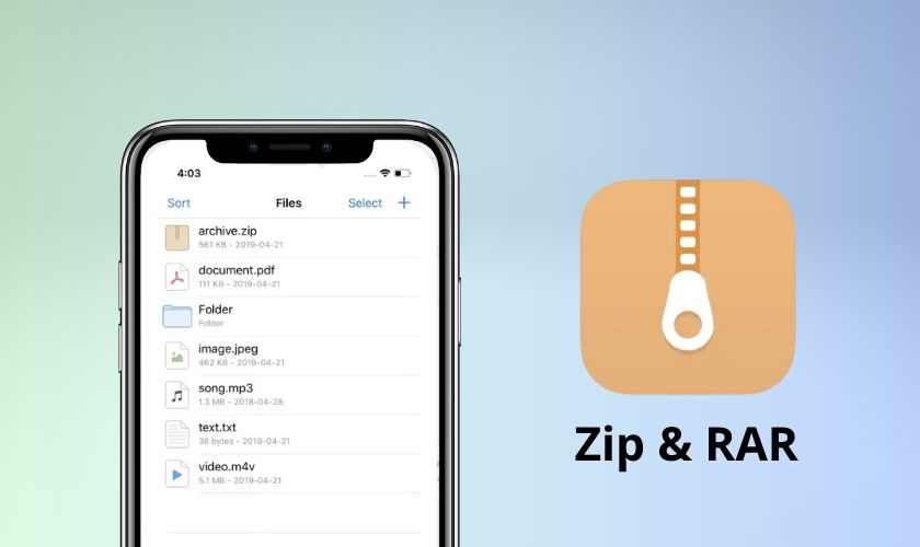 app giải nén zip and rar trên iphone