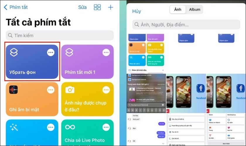 remove background trên iphone bằng phím tắt