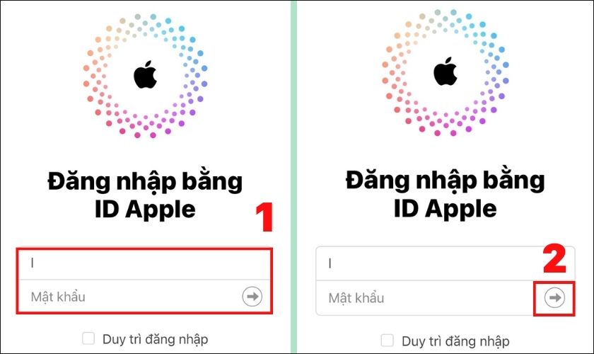 giao diện đăng nhập id apple