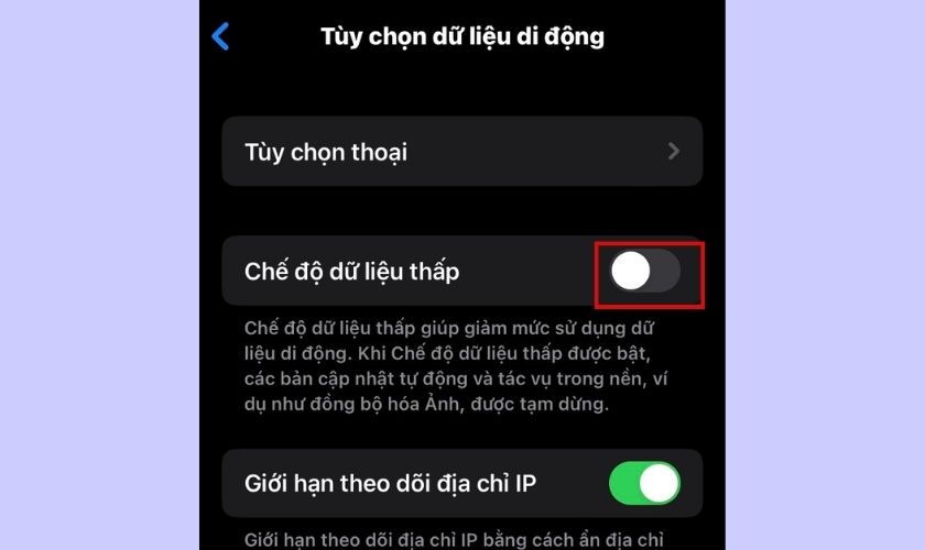 cách thực hiện tắt chế độ dữ liệu thấp khi bật 4g trên iphone