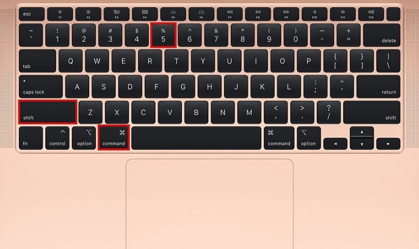 sử dụng phím tắt để mở tính năng quay màn hình macbook