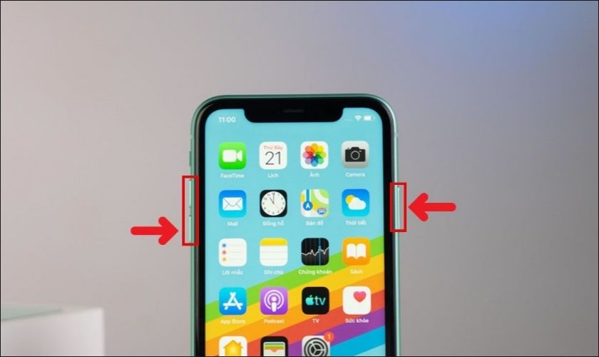 cách tắt nguồn iphone 11 bằng phím cứng