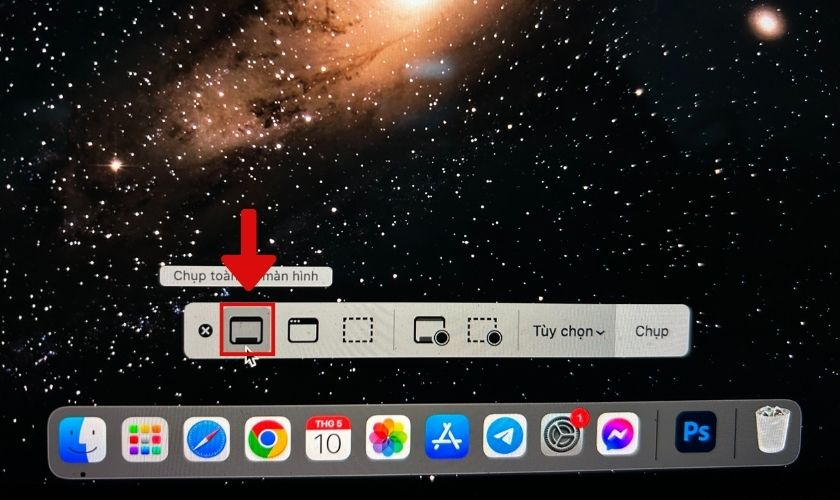  chụp toàn màn hình trên máy tính macbook air, bằng công cụ Ảnh