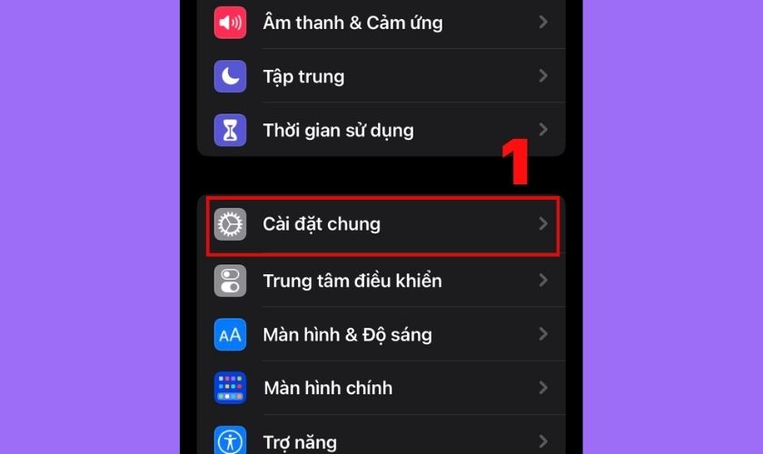 shutdown iphone 11 trong mục Cài đặt 