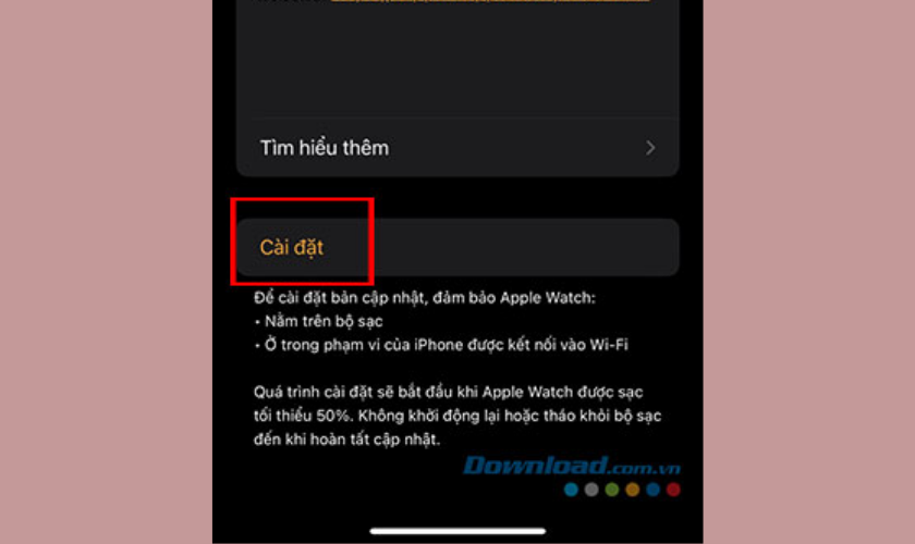 cách cập nhật watchos 9.6 để khác phục lỗi màn hình xa apple watch